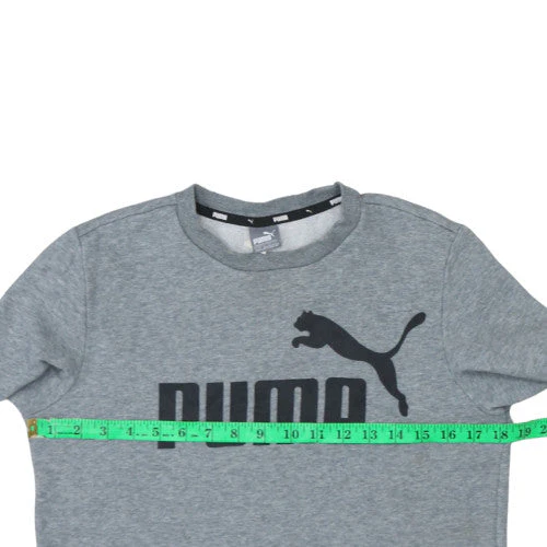 Puma Boys Grey Logo Pullover Sweatshirt 13-14 Years Fleece Regular Fit - Image 3