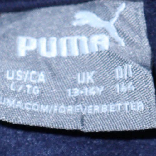 Puma Boys Navy Blue Pullover Hoodie 13-14 Years Graphic Print Cotton Blend - Image 5