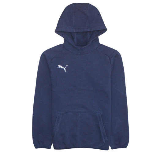 Puma Boys Navy Blue Pullover Hoodie 14-16 Years Cotton Blend