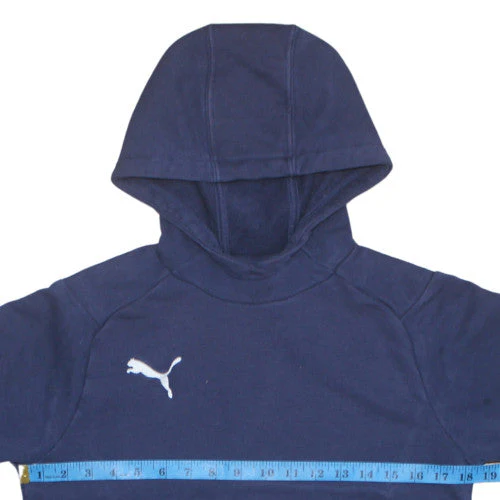 Puma Boys Navy Blue Pullover Hoodie 14-16 Years Cotton Blend - Image 2