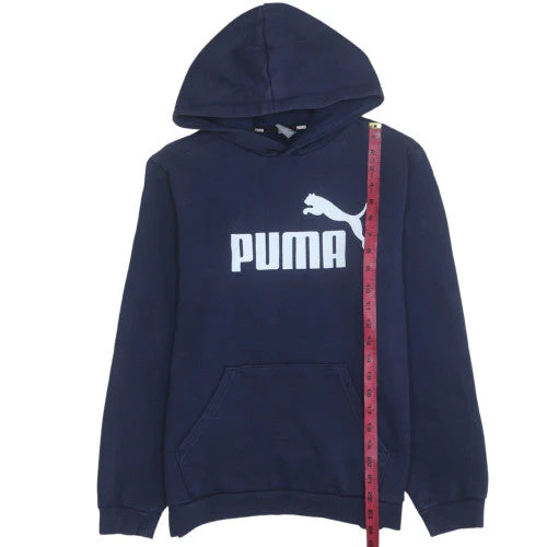 Puma Boys Navy Blue Pullover Hoodie 15-16 Years Regular Fit Cotton Blend - Image 3