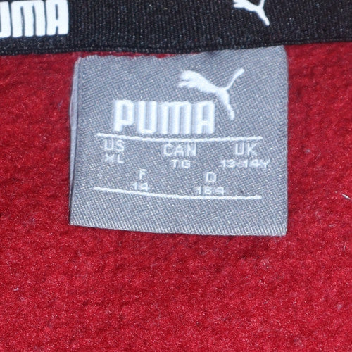 Puma Boys Red Hoodie 13-14 Years Pullover Fleece Sweatshirt - Image 5