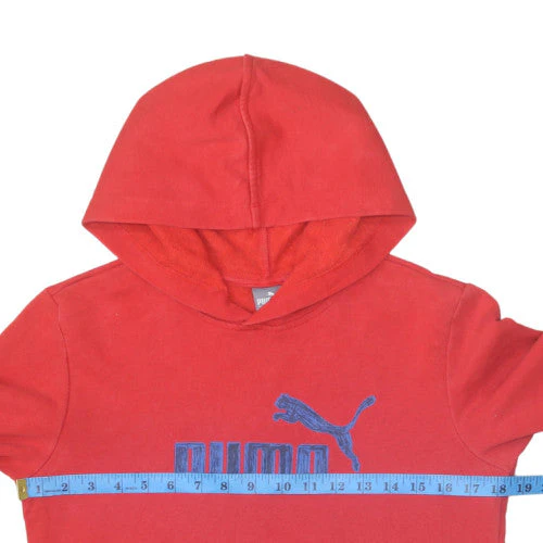 Puma Boys Red Pullover Hoodie XL 13-14 Years Cotton Blend Casual - Image 2