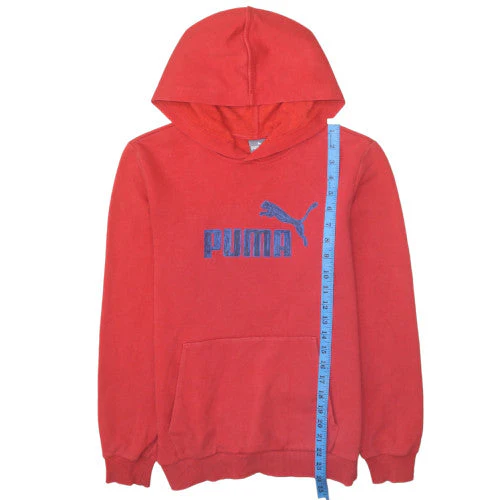 Puma Boys Red Pullover Hoodie XL 13-14 Years Cotton Blend Casual - Image 3