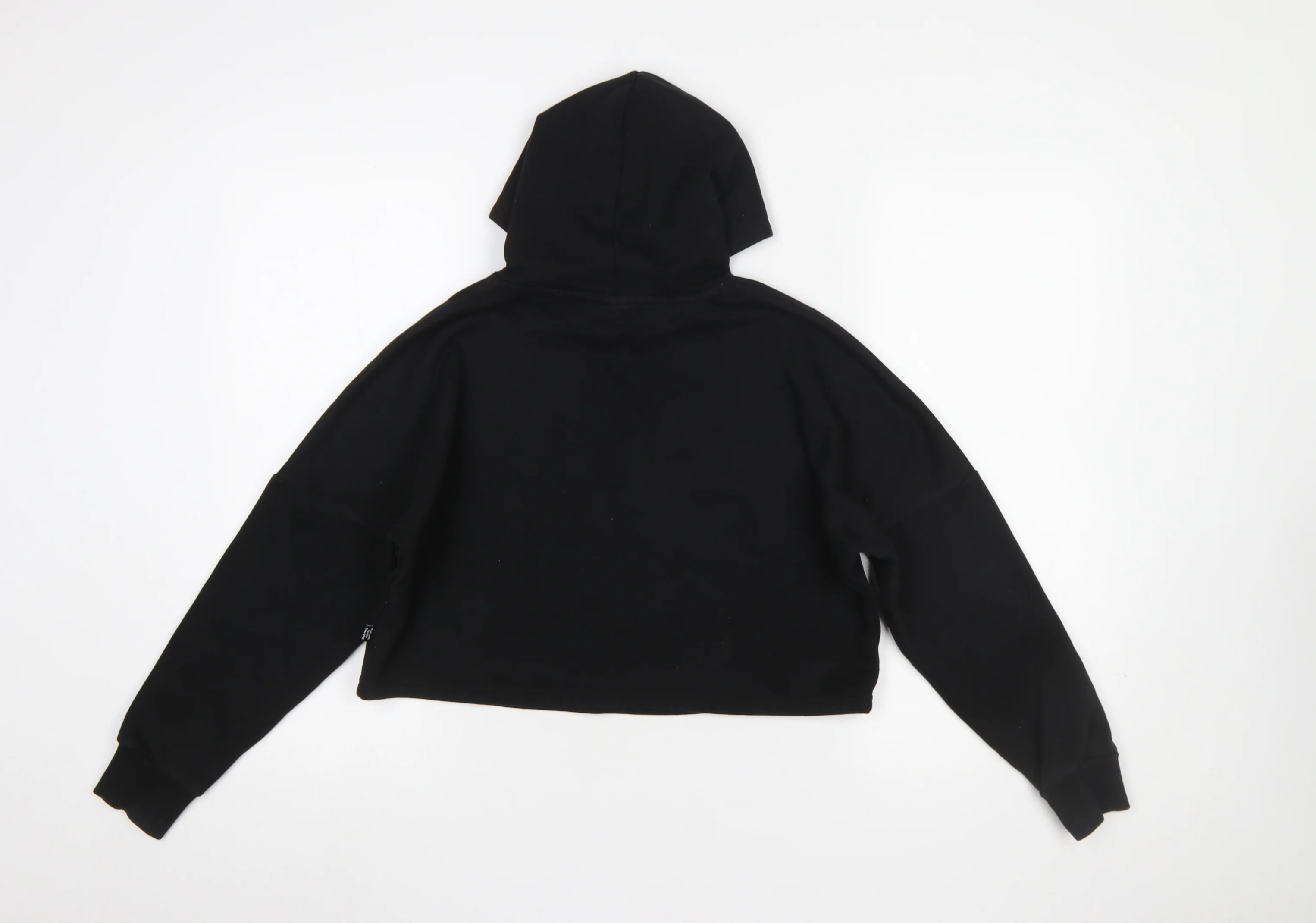 Puma Girls Black Logo Pullover Hoodie Size L Cotton Blend Fleece - Image 3
