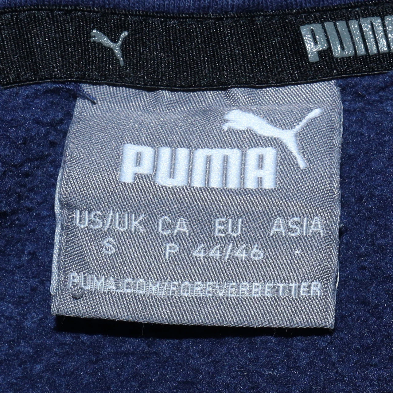 Puma Men Blue Pullover Hoodie Size S Fleece Logo Sportswear - Image 5