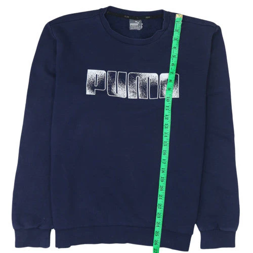 Puma Men Blue Pullover Sweatshirt L Regular Fit Crew Neck - Image 2