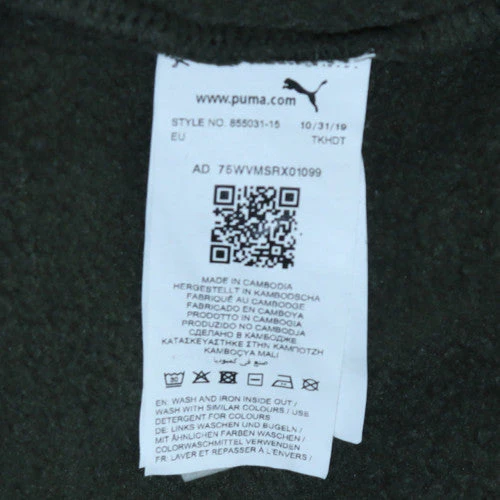 Puma Men Green Pullover Hoodie L Hooded Fleece Sweatshirt - Image 6