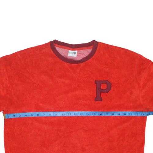 Puma Men Red Crew Neck Short Sleeve College Style T-Shirt L - Image 2
