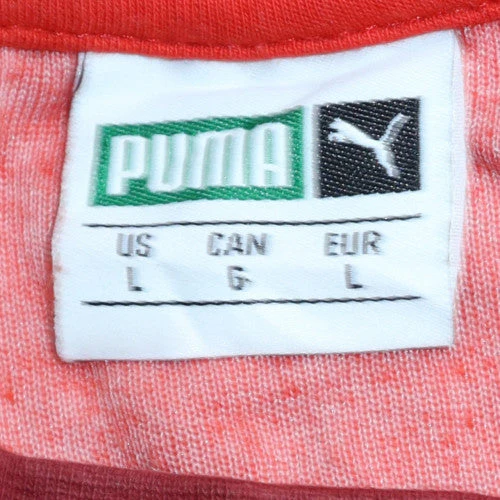Puma Men Red Crew Neck Short Sleeve College Style T-Shirt L - Image 5