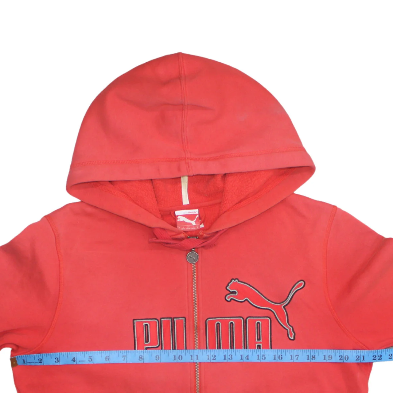 Puma Men Red Full Zip Hoodie S Fleece Regular Sportswear - Image 2