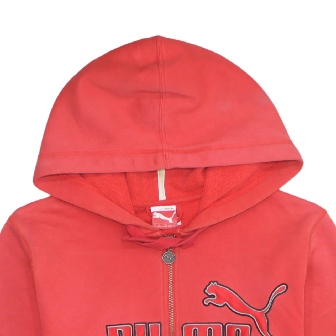 Puma Men Red Full Zip Hoodie S Fleece Regular Sportswear - Image 6