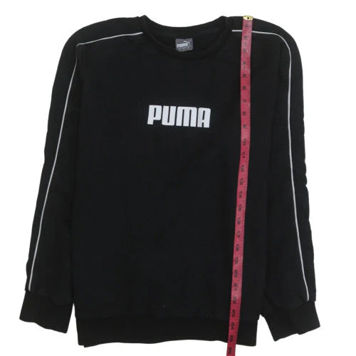 Puma Men’s Black Crew Neck Pullover Sweatshirt M Regular Fit - Image 2
