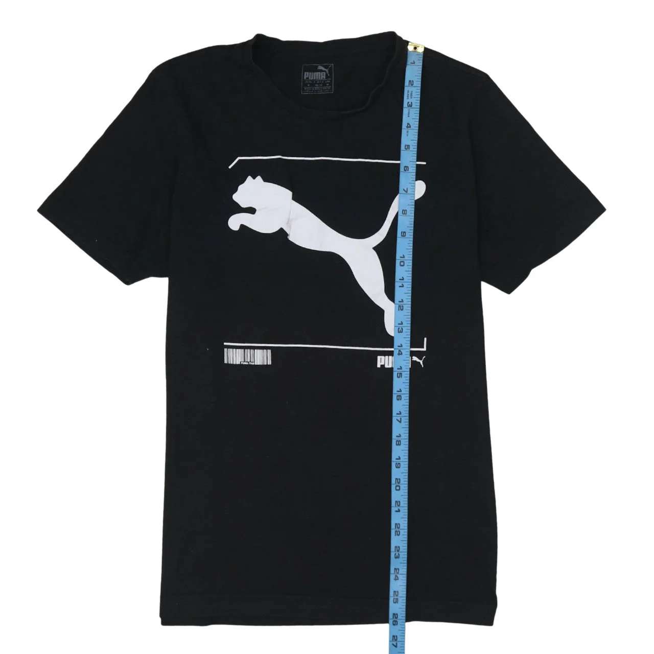Puma Men’s Black Graphic Logo Short Sleeve Crew Neck T-Shirt M - Image 3