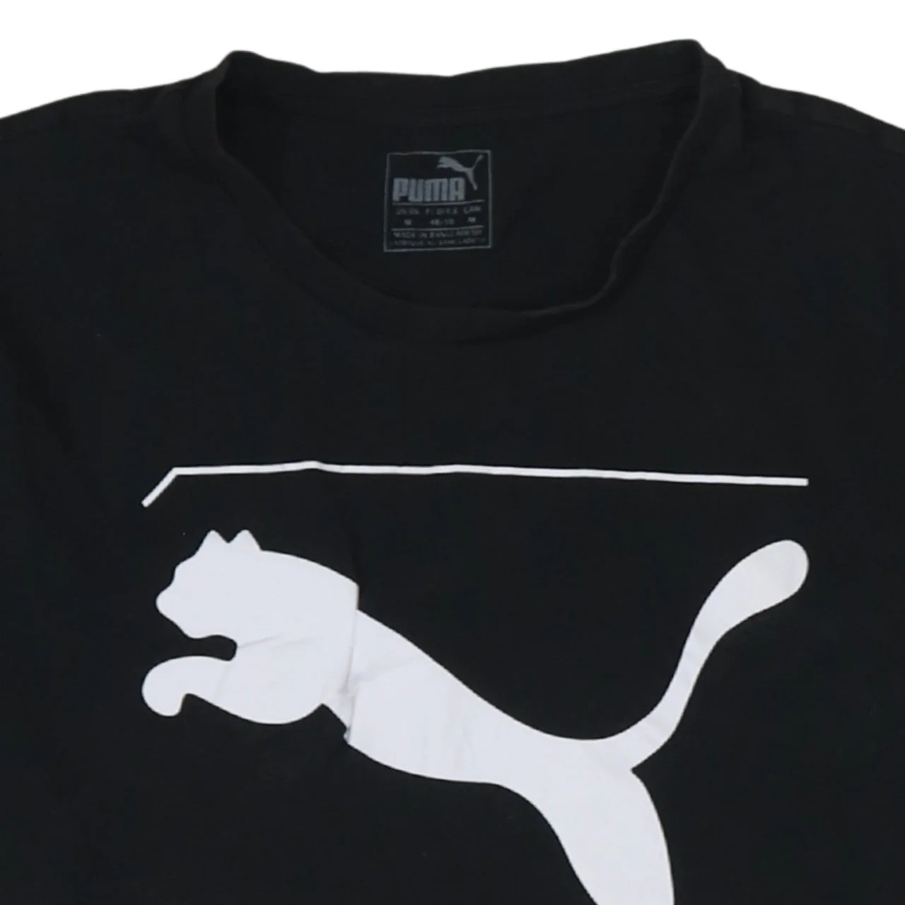 Puma Men’s Black Graphic Logo Short Sleeve Crew Neck T-Shirt M - Image 7