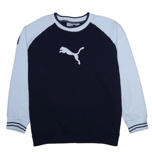 Puma Men’s Blue 2XL Crew Neck Pullover Logo Sweatshirt