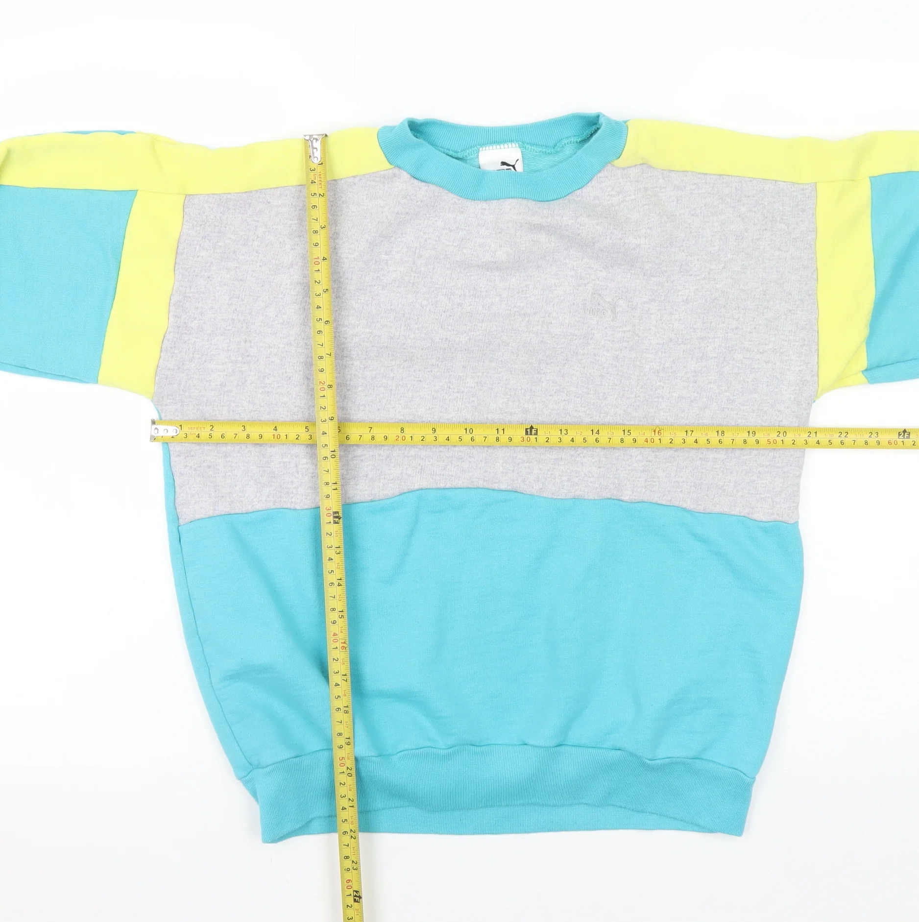 Puma Men’s Blue Colour Block Retro Pullover Sweatshirt XL - Image 2