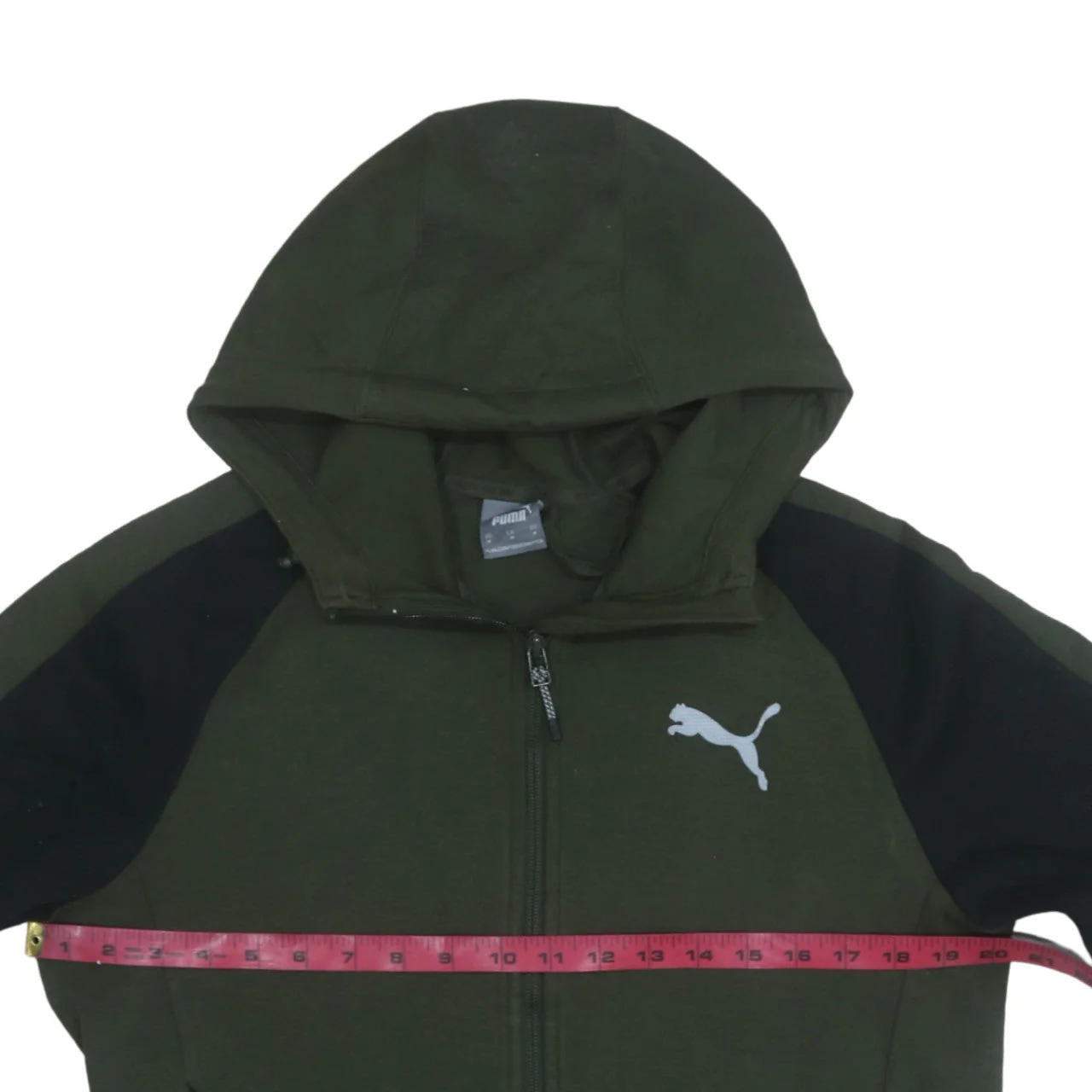 Puma Men’s Green Full Zip Hoodie Size M Sportswear - Image 2