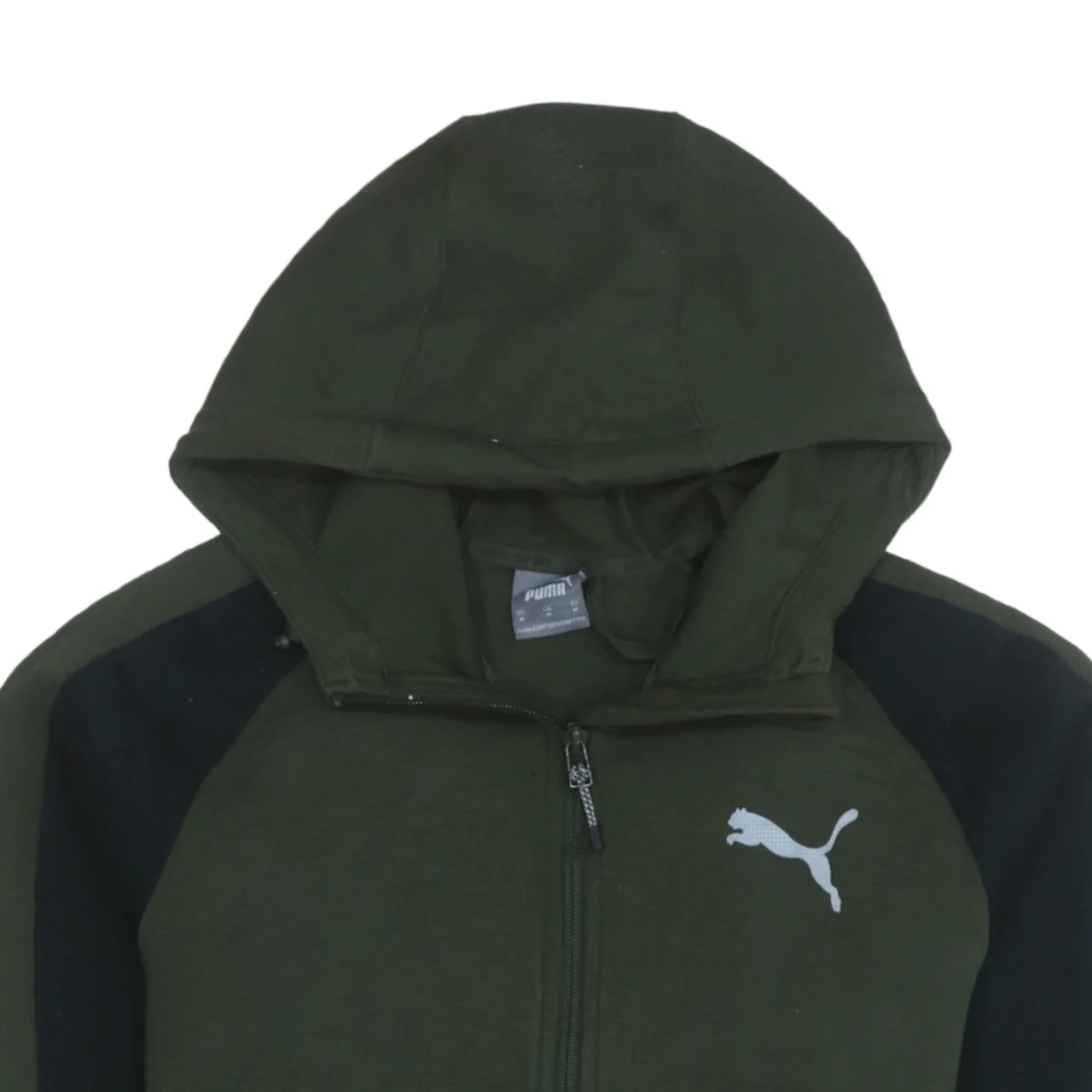 Puma Men’s Green Full Zip Hoodie Size M Sportswear - Image 8