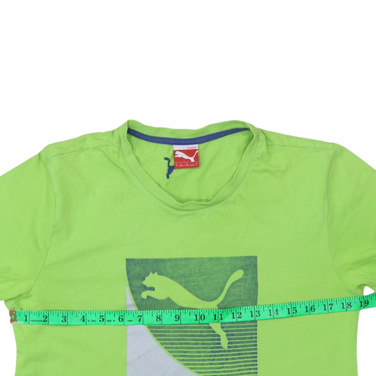 Puma Men’s Green Short Sleeve Crew Neck Graphic T-Shirt Size S - Image 2