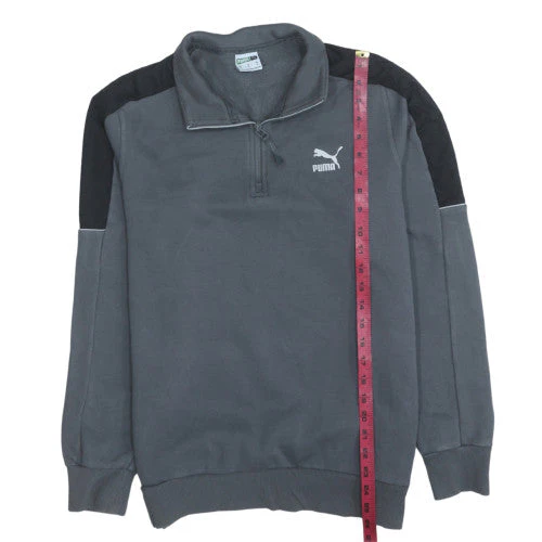 Puma Men’s Grey 1/4 Zip Pullover Fleece Sweatshirt M - Image 2