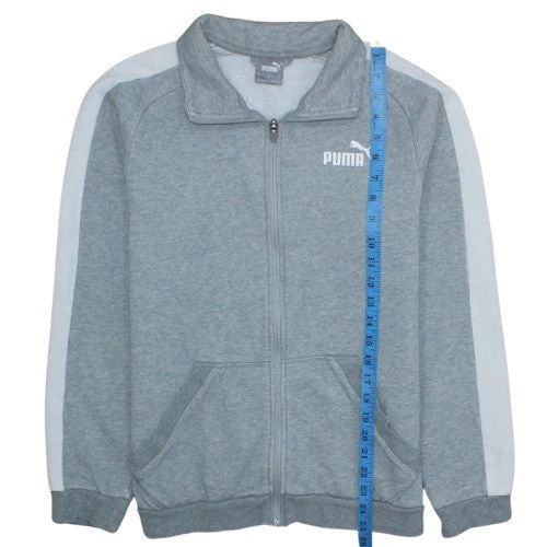 Puma Men’s Grey Full Zip Fleece Sweatshirt Small - Image 2