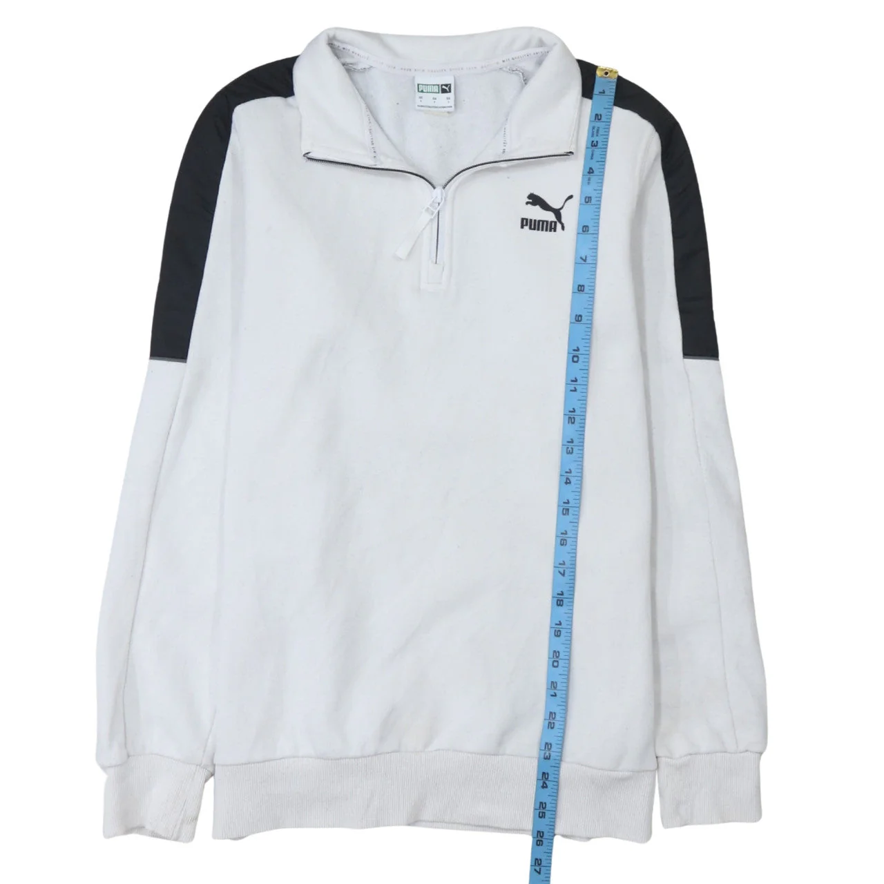 Puma Men’s White 1/4 Zip Sweatshirt Size S Sportswear Classic - Image 3