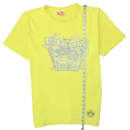 Puma Men’s Yellow XL BVB 2015 Graphic Print Short Sleeve T-Shirt - Image 3