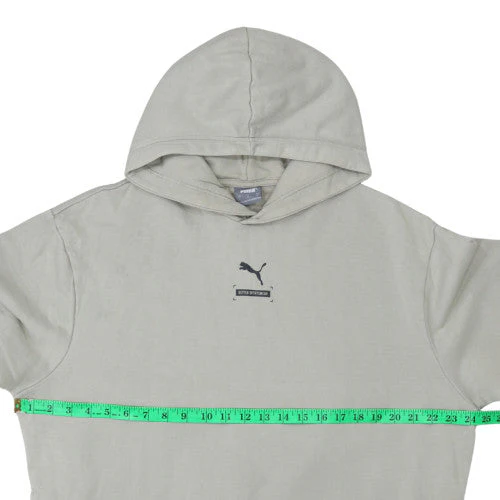 Puma Men's Beige Pullover Hoodie Size L Logo Sportswear - Image 2