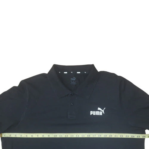 Puma Mens Black Cotton Polo Shirt Size L Regular Fit - Image 2