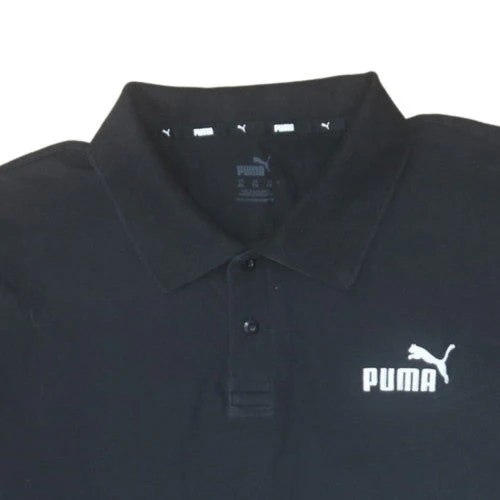 Puma Mens Black Cotton Polo Shirt Size L Regular Fit - Image 8