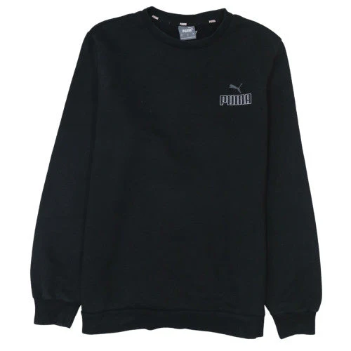 Puma Mens Black Crew Neck Pullover Sweatshirt L Cotton Blend