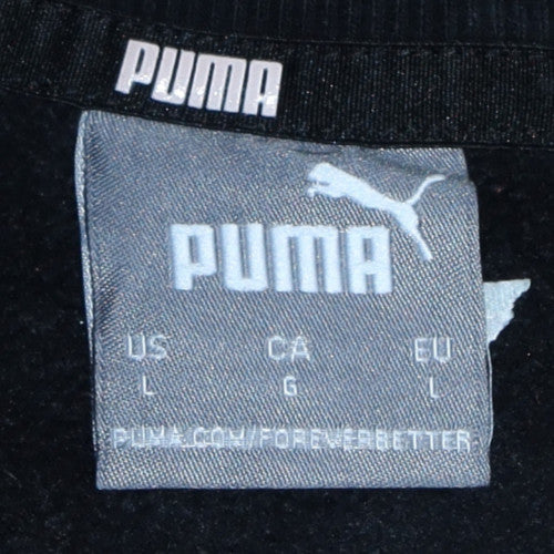 Puma Mens Black Crew Neck Pullover Sweatshirt L Cotton Blend - Image 5