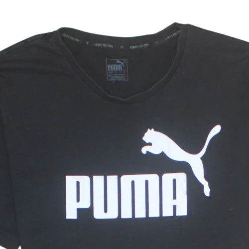 Puma Men's Black Crew Neck Short Sleeve Logo T-Shirt XXL - Image 8