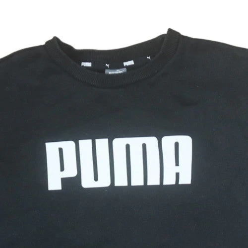 Puma Men's Black Crew Neck Sweatshirt M Graphic Logo Classic Fit - Image 7