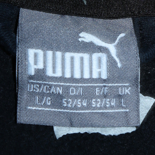 Puma Men's Black Full Zip Hoodie L Logo Print Sportswear - Image 5