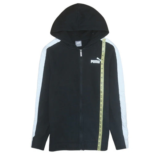 Puma Men's Black Full Zip Hoodie Size S Sportswear Cotton Blend - Image 3