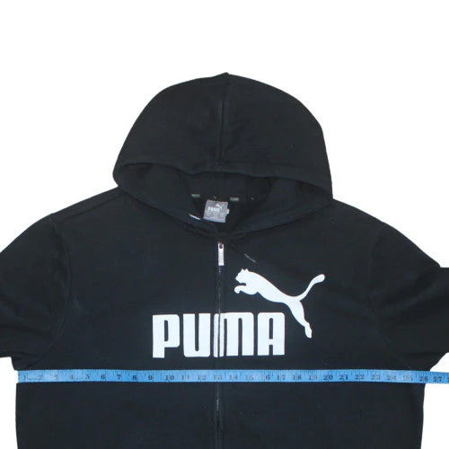 Puma Men's Black Full Zip Hoodie XL Logo Fleece Sweatshirt - Image 2