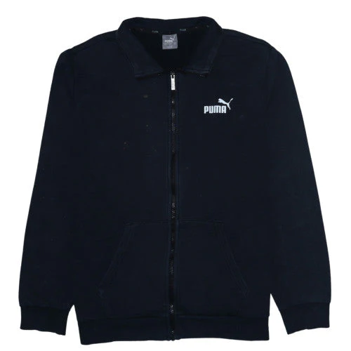Puma Men's Black Full Zip Sweatshirt L Cotton Blend Casual