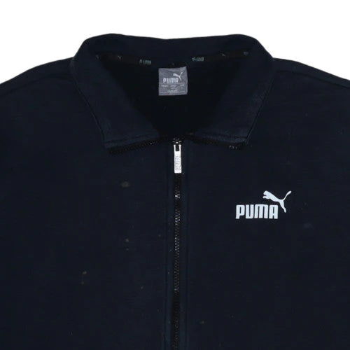 Puma Men's Black Full Zip Sweatshirt L Cotton Blend Casual - Image 7
