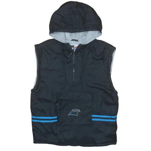 Puma Mens Black Hooded Sleeveless Jacket XL Nylon Lined Panthers NFL