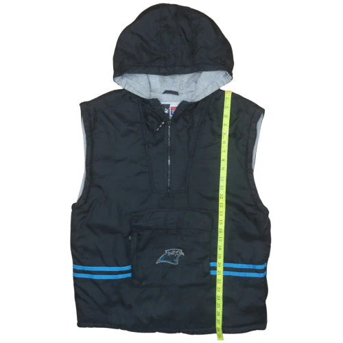 Puma Mens Black Hooded Sleeveless Jacket XL Nylon Lined Panthers NFL - Image 2