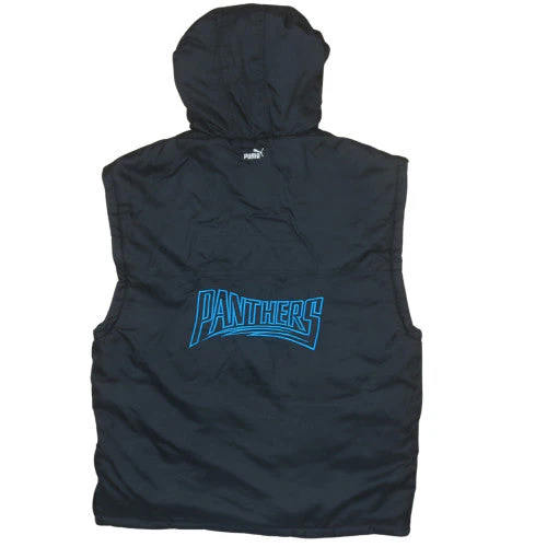 Puma Mens Black Hooded Sleeveless Jacket XL Nylon Lined Panthers NFL - Image 4