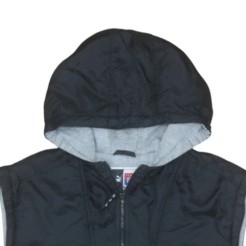 Puma Mens Black Hooded Sleeveless Jacket XL Nylon Lined Panthers NFL - Image 7