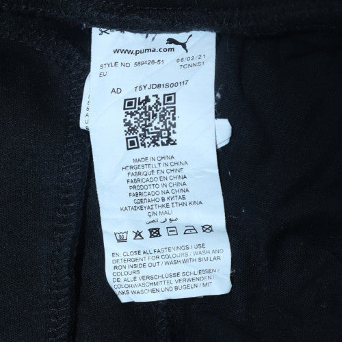 Puma Men's Black Jogger Sweatpants L Elastic Waist Pockets Sportswear - Image 6