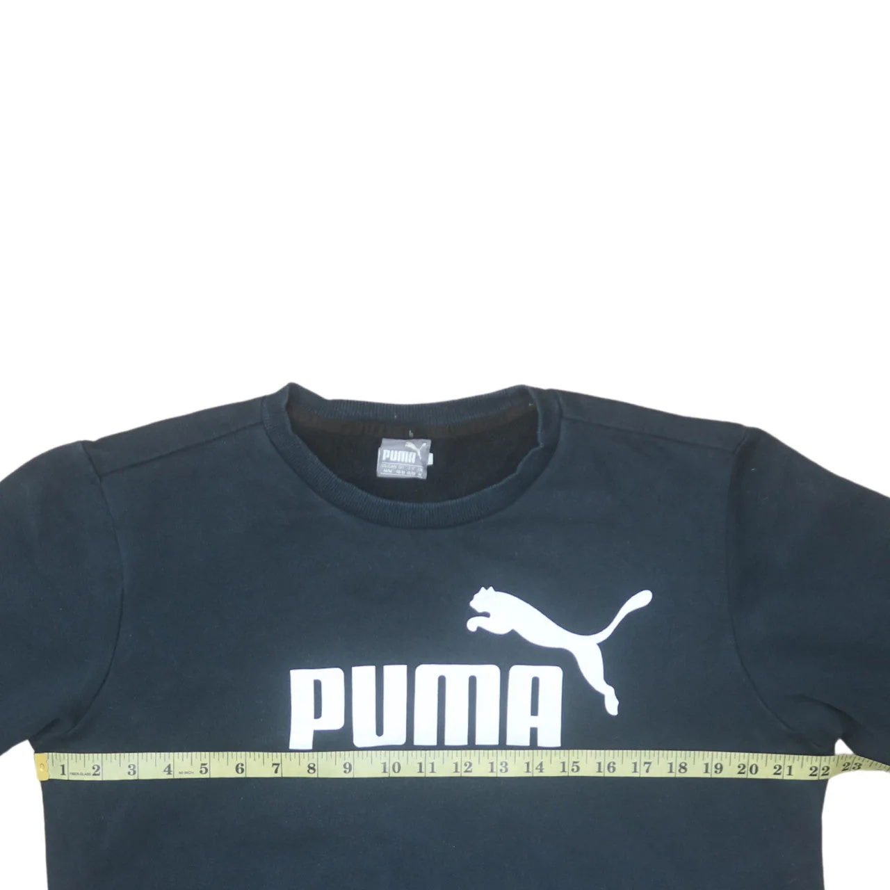Puma Men's Black Medium Crew Neck Pullover Fleece Sweatshirt - Image 3