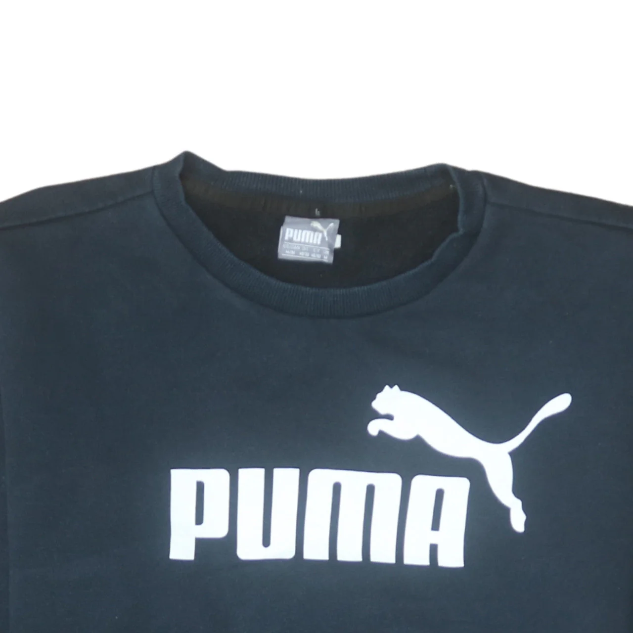 Puma Men's Black Medium Crew Neck Pullover Fleece Sweatshirt - Image 8