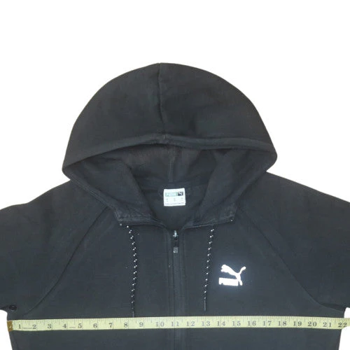 Puma Men's Black Medium Full Zip Hoodie with Logo - Image 2