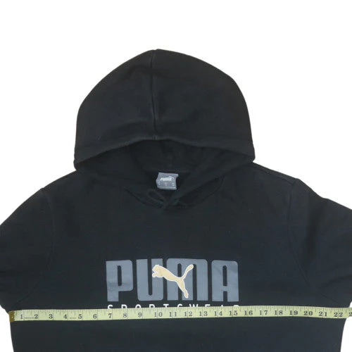 Puma Mens Black Medium Pullover Hoodie with Logo Sportswear Style - Image 2