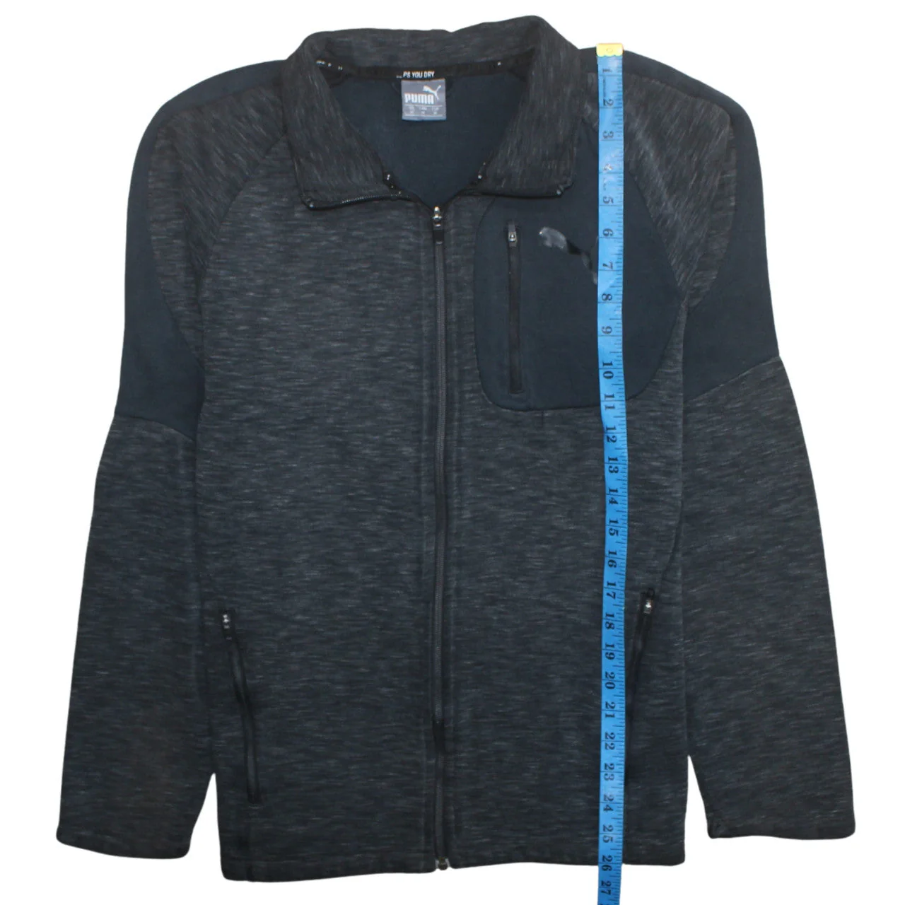 Puma Men's Black Medium Track Jacket Full Zip Polyester Sportswear - Image 2